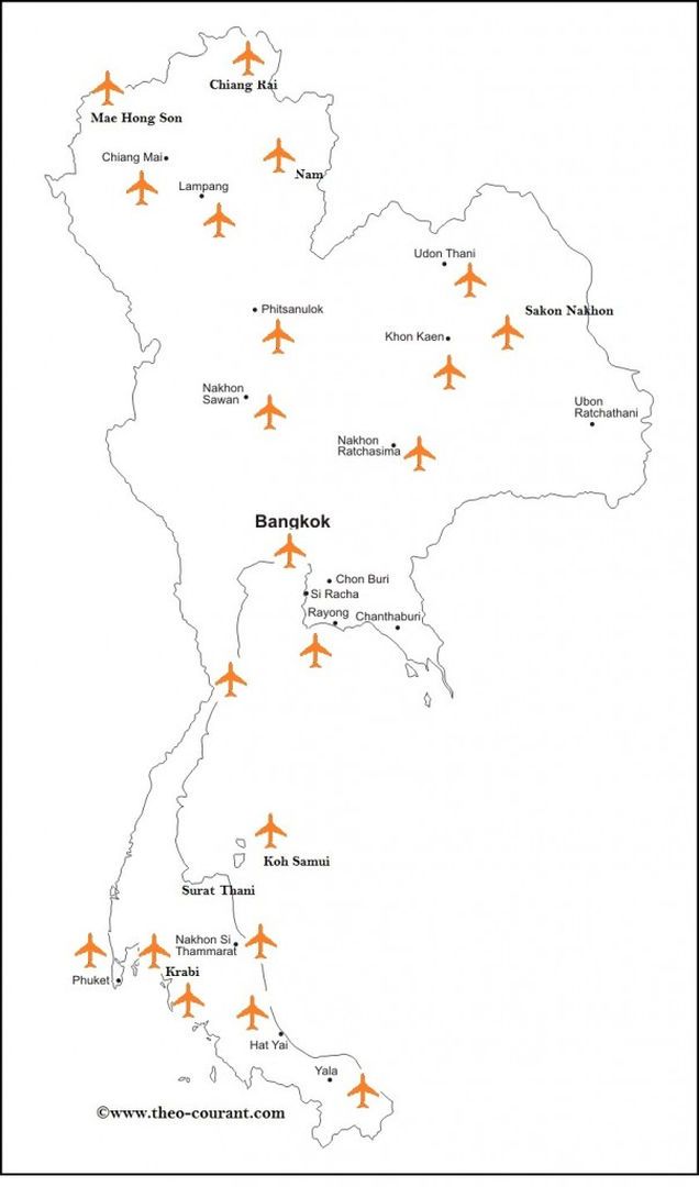 Carte-des-principaux-aéroports-en-Thailande