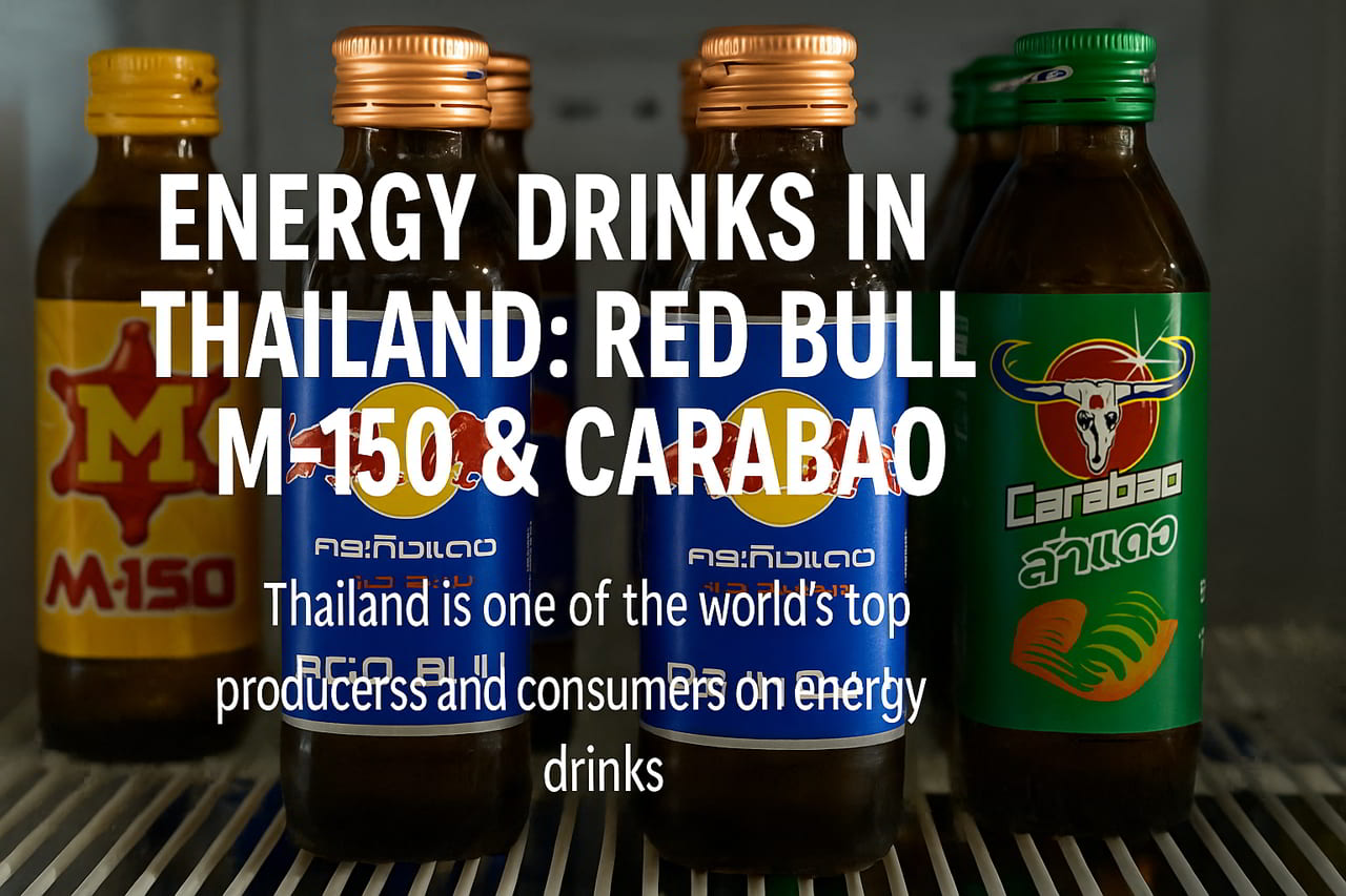 Energy Drinks in Thailand: Red Bull, M-150 & Carabao