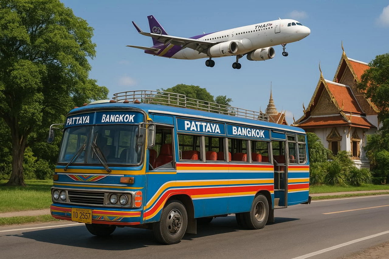 Comparaison bus et avion Thaïlande