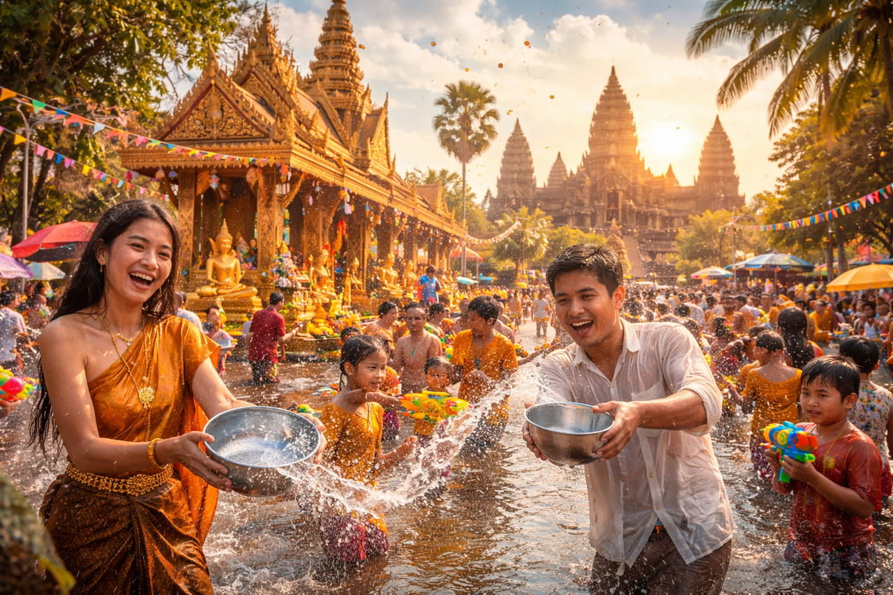 Songkran au Cambodge : traditions, rites et festivités du Nouvel An khmer