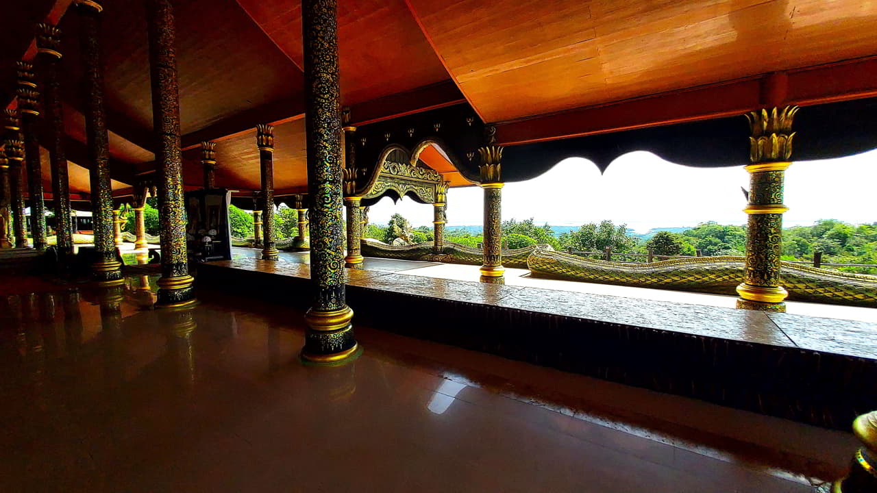 Interior of Wat Phu Prao overlooking the valley and neighboring Laos