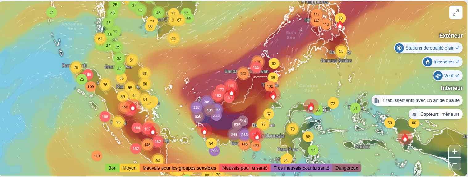 Incendies et pollution atmosphérique en Asie du Sud-Est
